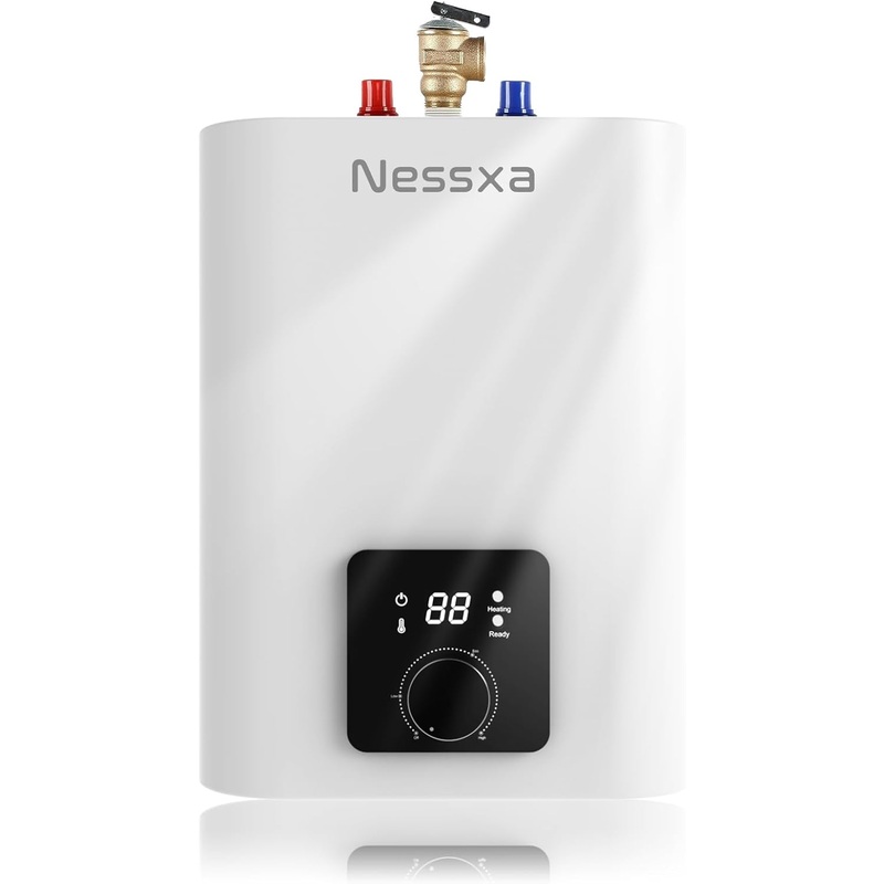 4 Gallon Electric Mini Tank Water Heater, 110V 1500W Instant Hot Water Heater, Compact Electric Storage Water Heater, Point of Use On Demand Under Sink Water Heater for Home Kichen Bathroom | Bigbigmart.com