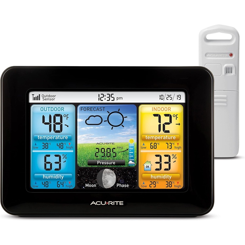 AcuRite Wireless Home Weather Station with Color Display, Indoor Outdoor Thermometer and Temperature Sensor | Bigbigmart.com