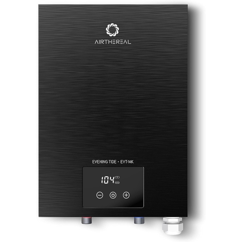 Airthereal Electric Tankless Water Heater 14kW, 240Volts – Endless On-Demand Hot Water – Self Modulates to Save Energy Use – Small Enough to Install Anywhere – for 1 Shower, Evening Tide series | Bigbigmart.com