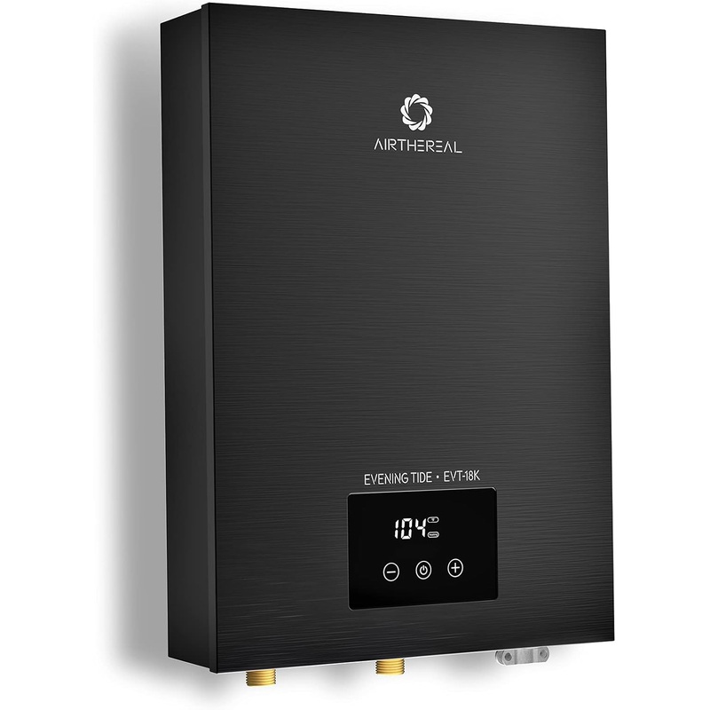 Airthereal Electric Tankless Water Heater 18kW, 240Volts – Endless On-Demand Hot Water – Self Modulates to Save Energy Use – Small Enough to Install Anywhere – for 2 Showers, Evening Tide series | Bigbigmart.com