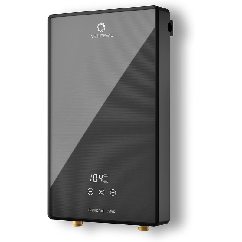 Airthereal Electric Tankless Water Heater, 9kW, 240Volts – Endless On-Demand Hot Water – Self Modulates to Save Energy Use – Small Enough to Install Anywhere – for Sink and Faucet, Evening Tide series | Bigbigmart.com