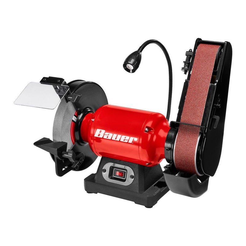 BAUER 221523E-B 8 in. Bench Grinder with Belt Sander | Bigbigmart.com