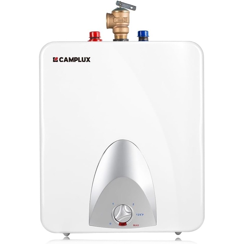CAMPLUX Electric Hot Water Heater 6 Gallons, 120-Volt Corded 1440W Point of Use Mini-Tank Electric Water Heater, Wall or Floor Mounted, UL Listed ME60 | Bigbigmart.com