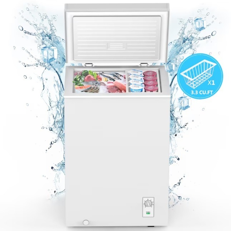 COWSAR 3.5-Cu. Feet Garage Ready Manual Defrost Chest Freezer ( White ) | LSD58CF97W | Bigbigmart.com
