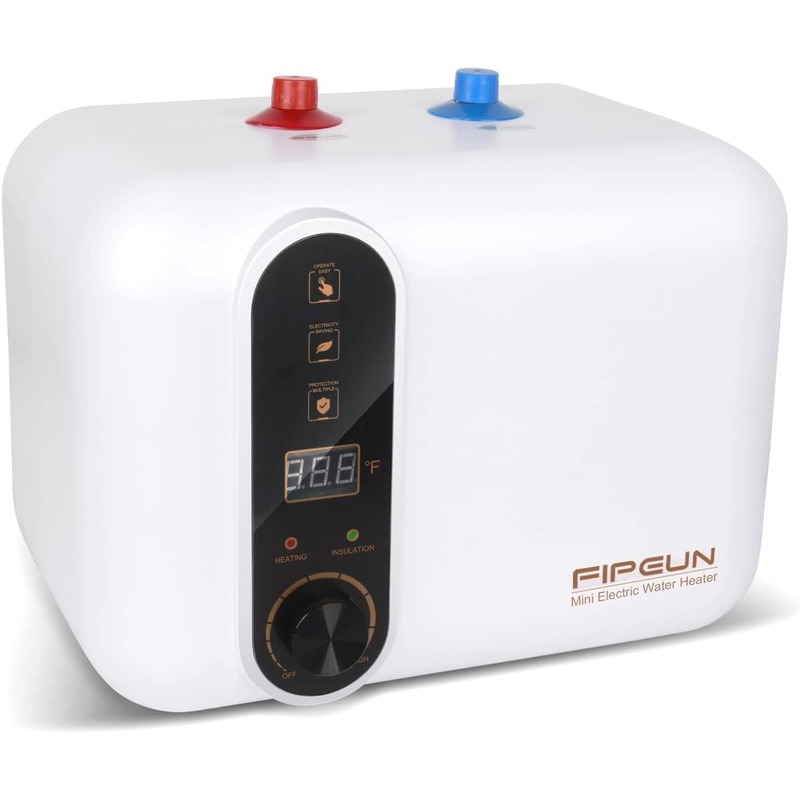 Electric Hot Water Heater 110/120V Small Compact Tank,Rv Tr 2.5-3.0 Gallon Trailer 1440-1500W Kitchen Instant Under Sink Counter Cupboard, Food Truck 2 PCs 16 Long 1/2FIP Stainless Steel Hose 11L | Bigbigmart.com