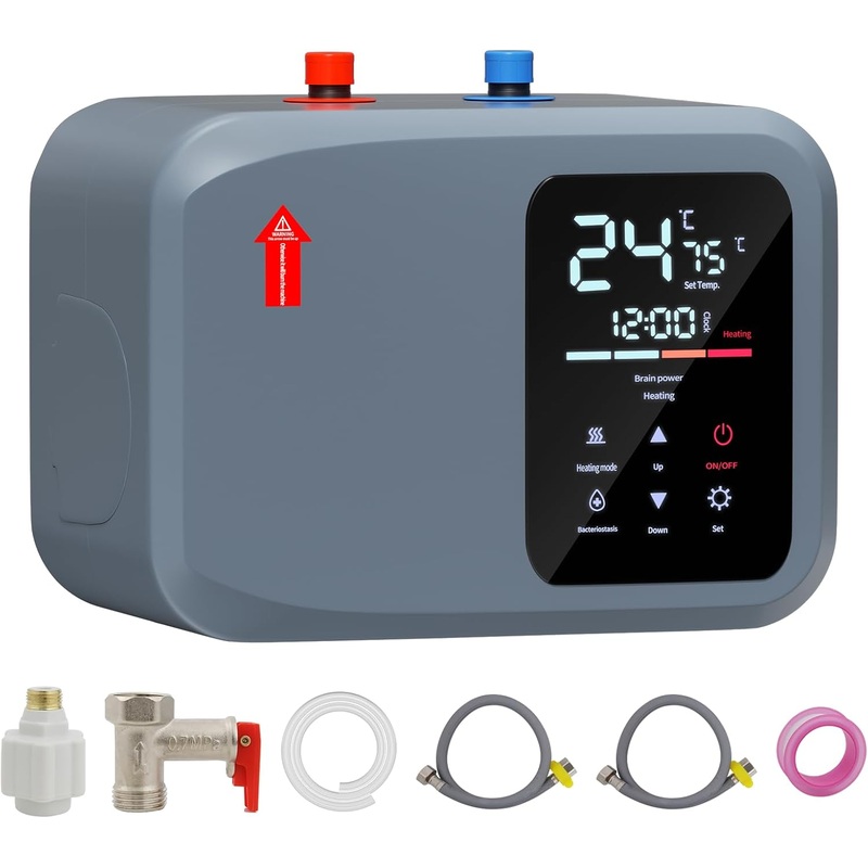 Electric Mini Tank Water Heater,2.6 Gallon Instant Hot Water Heater,1500W 110V,Small Hot Water Heater,with Digital Display for RV Kitchen Bathroom | Bigbigmart.com
