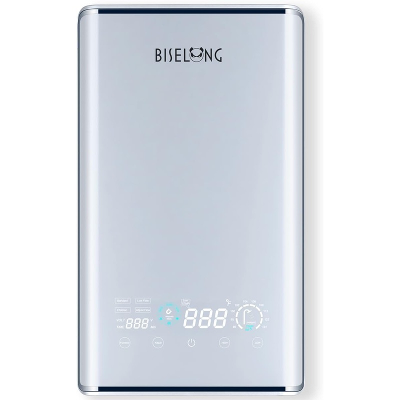 Electric Tankless Water Heater, 12KW, 240V Endless Automatic Regulation of Hot Water On Demand, Memory Function to Save Energy, Small, Can Be Installed Anywhere, Suitable for 2 Showers | Bigbigmart.com