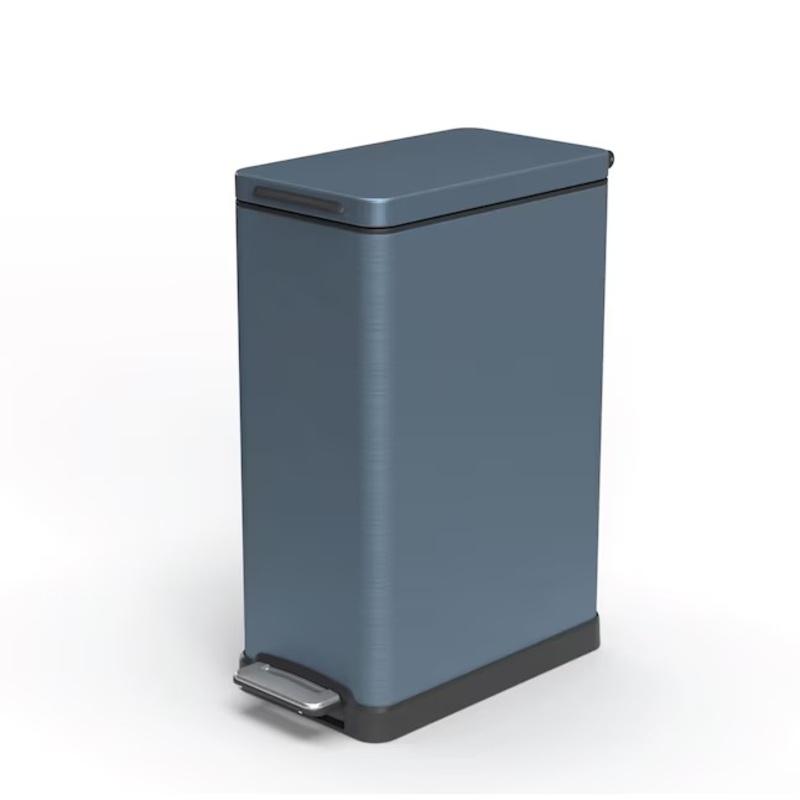 Home Zone Living VA42330A 12-Gallon Blue Steel Indoor Kitchen Step Trash Can | Bigbigmart.com