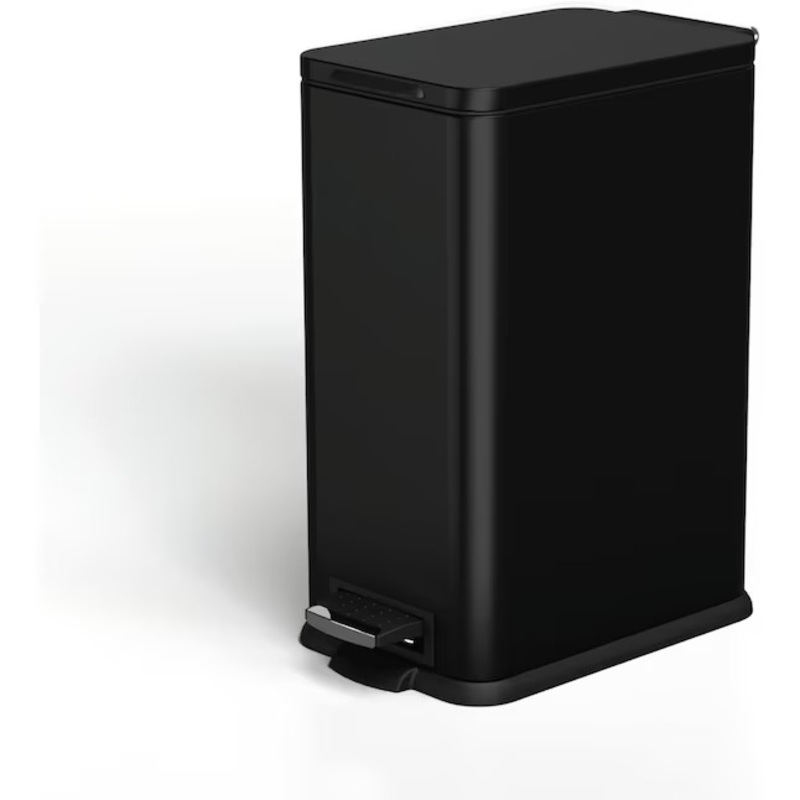 Home Zone Living VA42333A 4.4-Gallon Black Steel Indoor Kitchen Step Trash Can | Bigbigmart.com