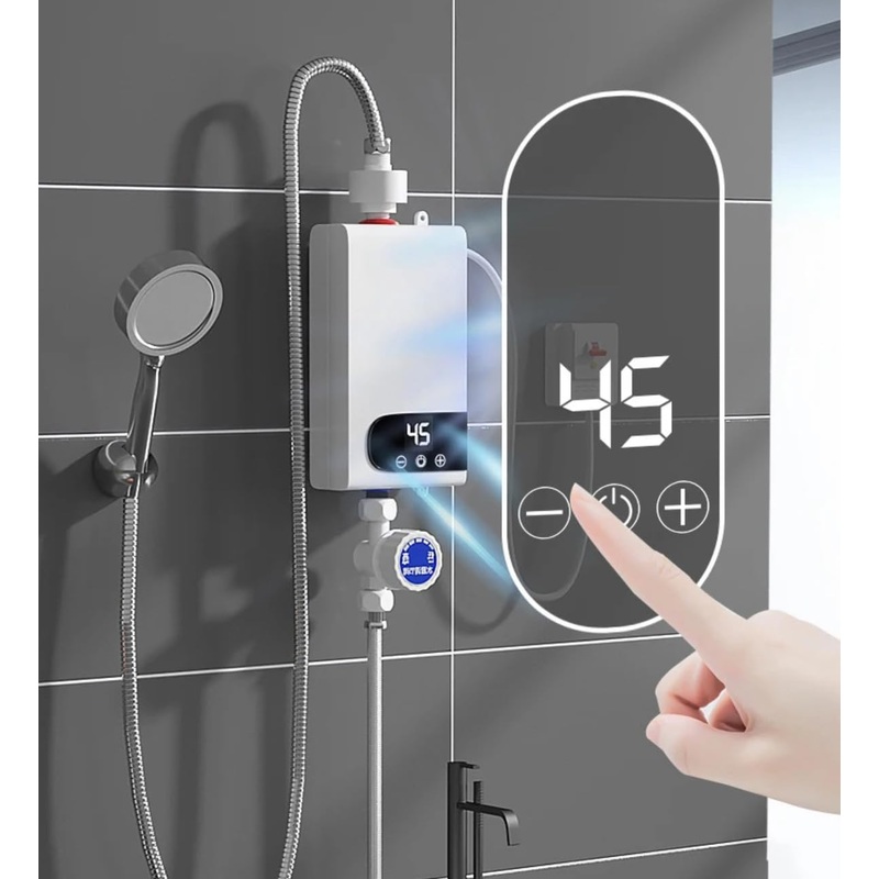 Instant Water Heater Bathroom Kitchen Wall Mounted Electric Water Heater LCD Water Heater for Bathroom Hot Water Shower and Home Kitchen Heating | Bigbigmart.com