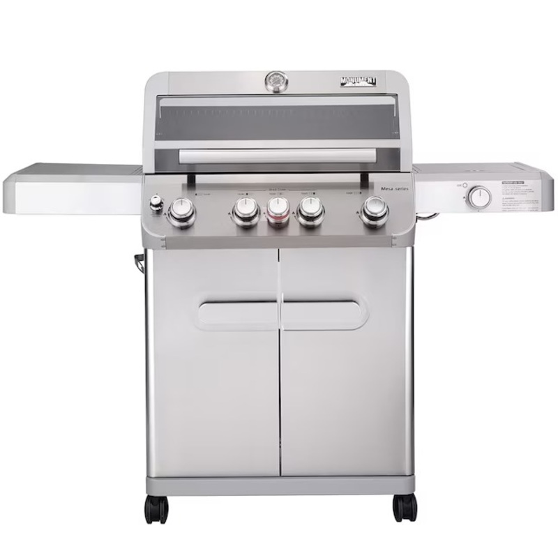 Monument M405BZ Mesa Stainless Steel 5-Burner Infrared Liquid Propane Gas Grill with 1 Side Burner | Bigbigmart.com