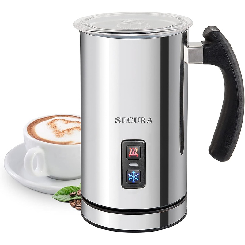 Secura Electric Milk Frother, Automatic Milk Steamer Warm or Cold Foam Maker for Coffee, Cappuccino, Latte, Stainless Steel Milk Warmer with Strix Temperature Controls (Black) | Bigbigmart.com