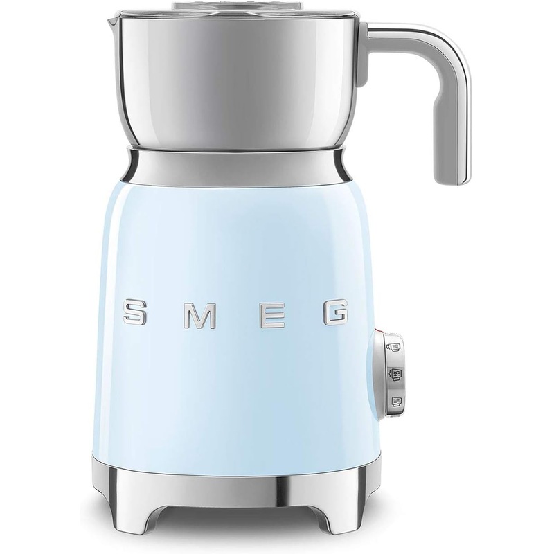 SMEG Retro 50’s Style Milk Frother with 2 Disks 6 Preset Programs Hot or Cold Frothing and Induction Heating (Pastel Blue) | Bigbigmart.com