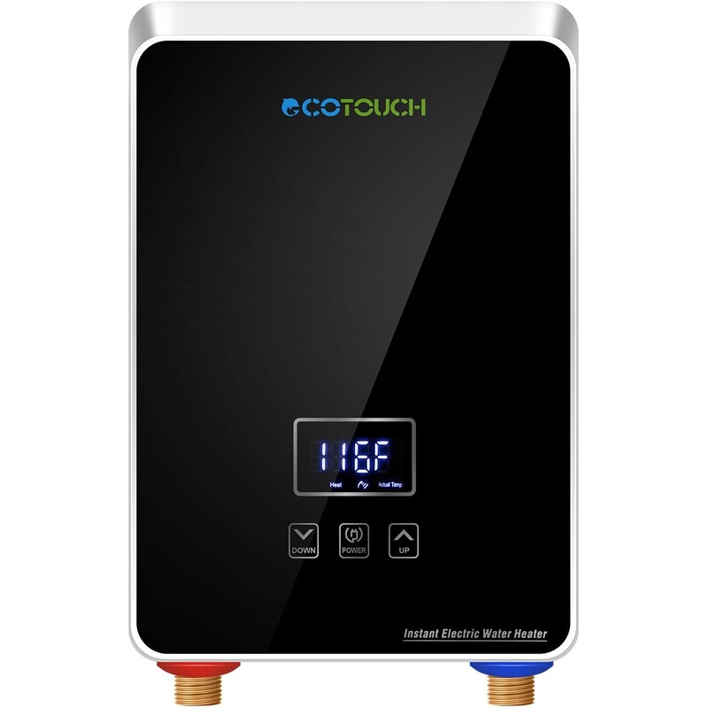 Tankless Water Heater Electric 240V, On Demand Instant Hot Water Heater Digital Display 5.5kW,Overheating Protection, Black | Bigbigmart.com