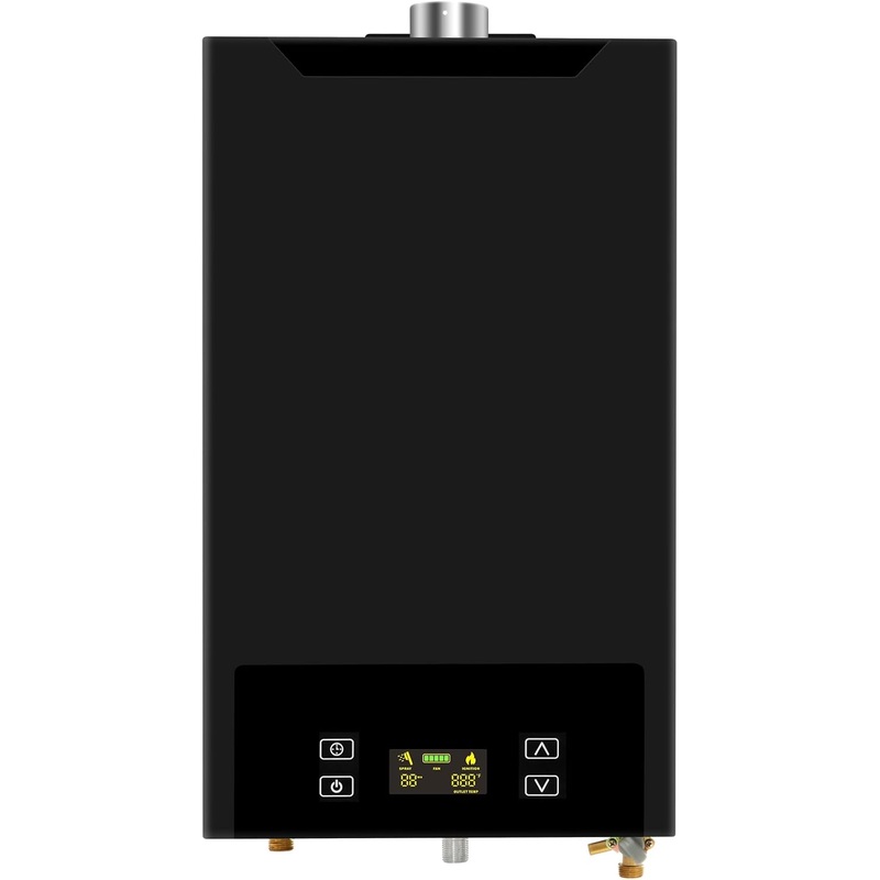 Tankless Water Heater Natural Gas,4.74GPM 18L Indoor,Instant Hot Gas Water Heater,Constant Natural Water Heater with Fahrenheit Digital Display,Multi-Protection (Black) | Bigbigmart.com