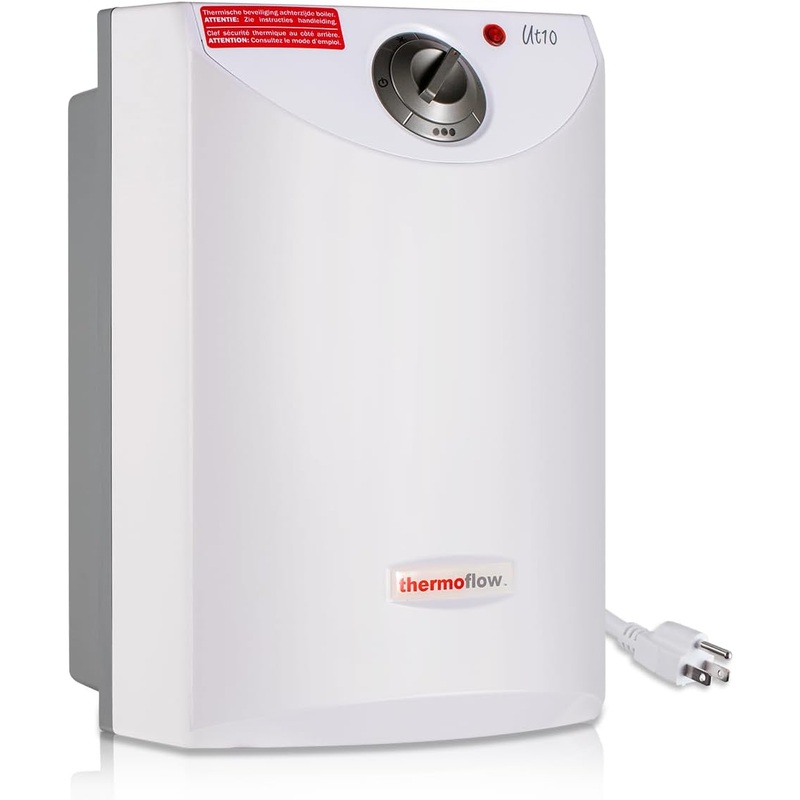 Thermoflow Electric Mini Tank Water Heater, 2.5 Gallon 120V Corded Under Sink Small Hot Water Heater for Point of Use Instant Hot Water | Bigbigmart.com