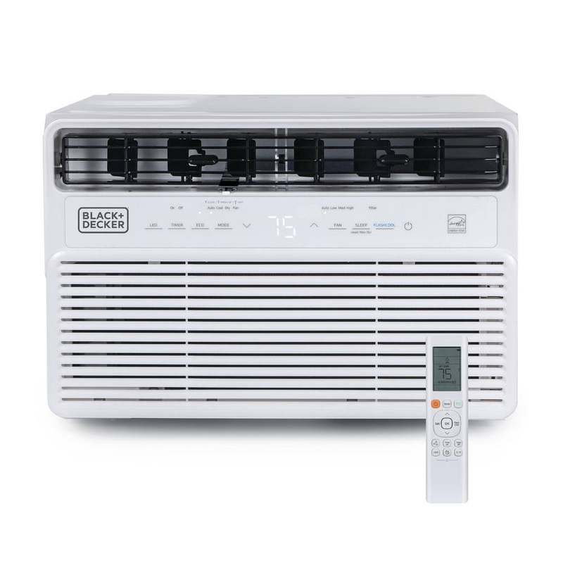 BLACK+DECKER BD12NWES 12000 BTU (DOE) 115-Volt Window Air Conditioner Cools 550 sq. ft. with Remote in White | Bigbigmart.com