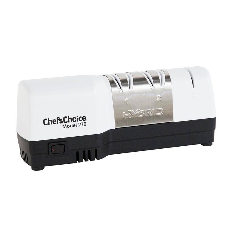 Chef’sChoice 270 3-Stage White Hybrid Diamond Hone Electric Knife Sharpener | Bigbigmart.com