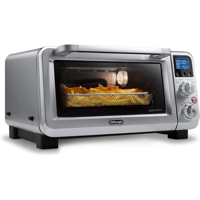 De’Longhi Air Fry Oven, Premium 9-in-1 Digital Air Fry Convection Toaster Oven, Stainless Steel, 14L, EO141164M | Bigbigmart.com