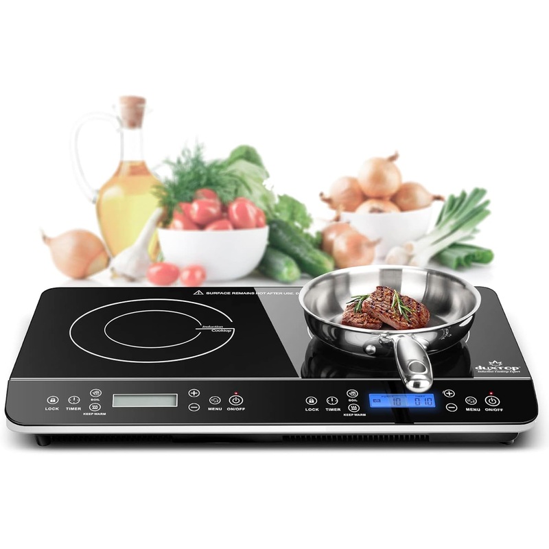 Duxtop LCD Portable Double Induction Cooktop 1800W Digital Electric Countertop Burner Sensor Touch Stove, 9620LS/BT-350DZ | Bigbigmart.com