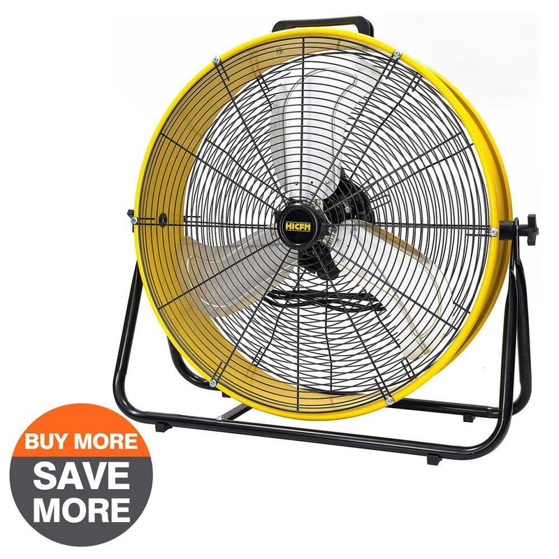 Edendirect ABC-D24S 24 in. 3 Speeds Portable High Velocity Drum Fan in Yellow with Powerful 1/3 HP Motor, Turbo Blade, Low Noise | Bigbigmart.com