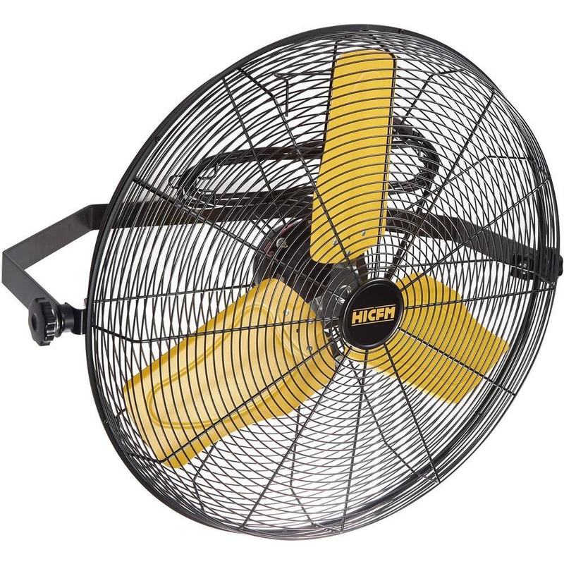 Edendirect ABC-W24 24 in. 2 Speeds Wall Fan in Yellow with TEAO Enclosure Motor, Permanent Lubricated Ball Bearing, 180-Degree Tilting | Bigbigmart.com