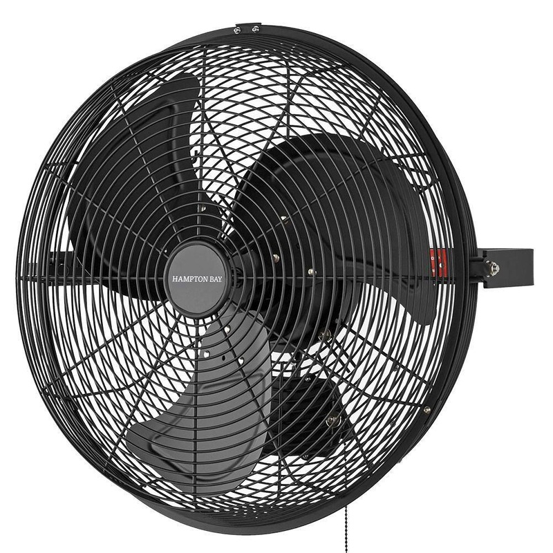 Hampton Bay 82018 18 in. 3-Speed High Velocity Black Wall Mount Fan with 3 Blades | Bigbigmart.com