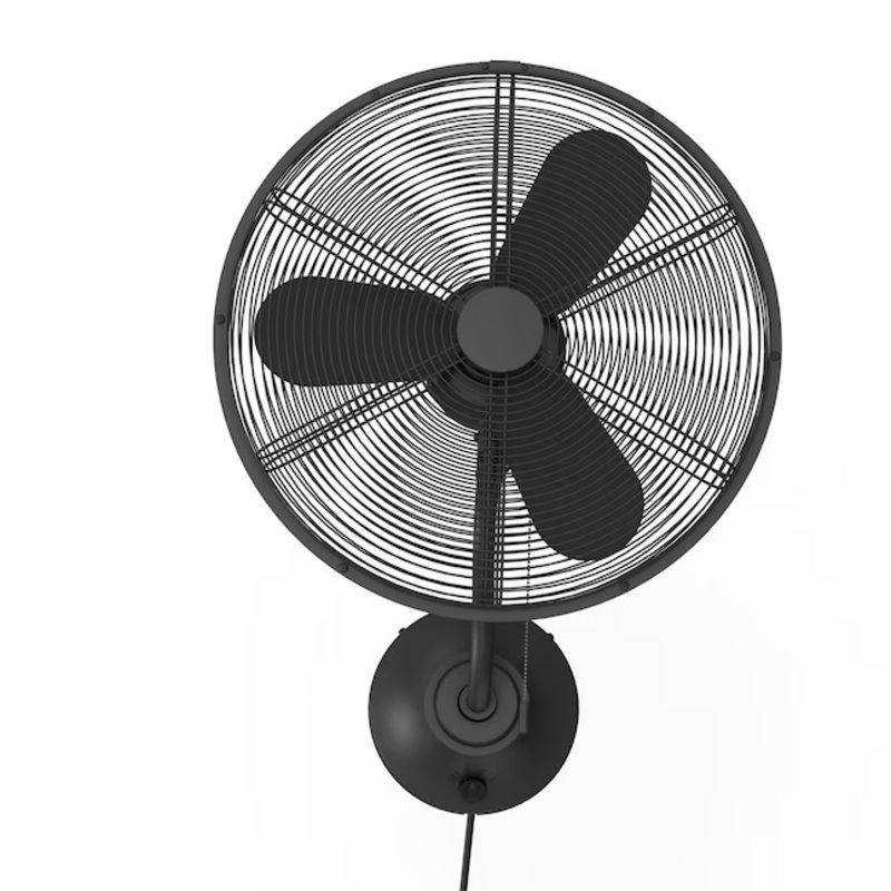 Harbor Breeze JP18MBK3 Marina Cove 18-in Oscillation Indoor or Outdoor Black Wall Mounted Fan | Bigbigmart.com