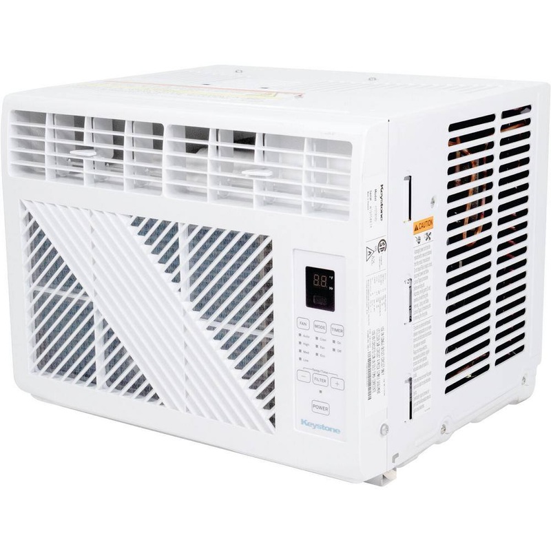 Keystone KYST061AD 6,000 BTU Window Mounted Air Conditioner, 115-Volt, Window Air Conditioner for Rooms up to 250 sq.ft., White | Bigbigmart.com