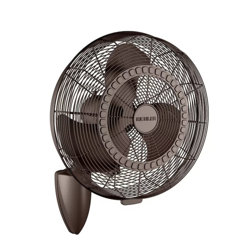 Kichler 339218SNB Pola 18-in Hardwired Indoor or Outdoor Bronze Wall Mounted Fan | Bigbigmart.com