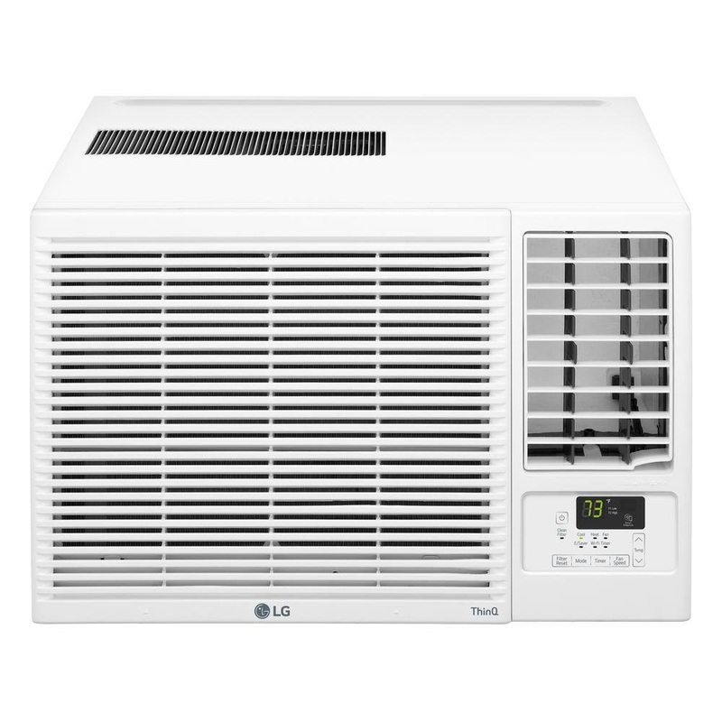 LG LW1223HRSM 12,200 BTU 230/208V Window Air Conditioner Cools 570 Sq. Ft. with Heater, Wi-Fi Enabled and Dehumidifier in White | Bigbigmart.com