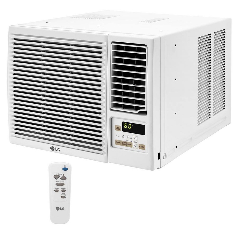 LG LW8023HRSM 7,600 BTU 115V Window Air Conditioner Cools 330 Sq. Ft. with Heater, Wi-Fi Enabled and Dehumidifier in White | Bigbigmart.com