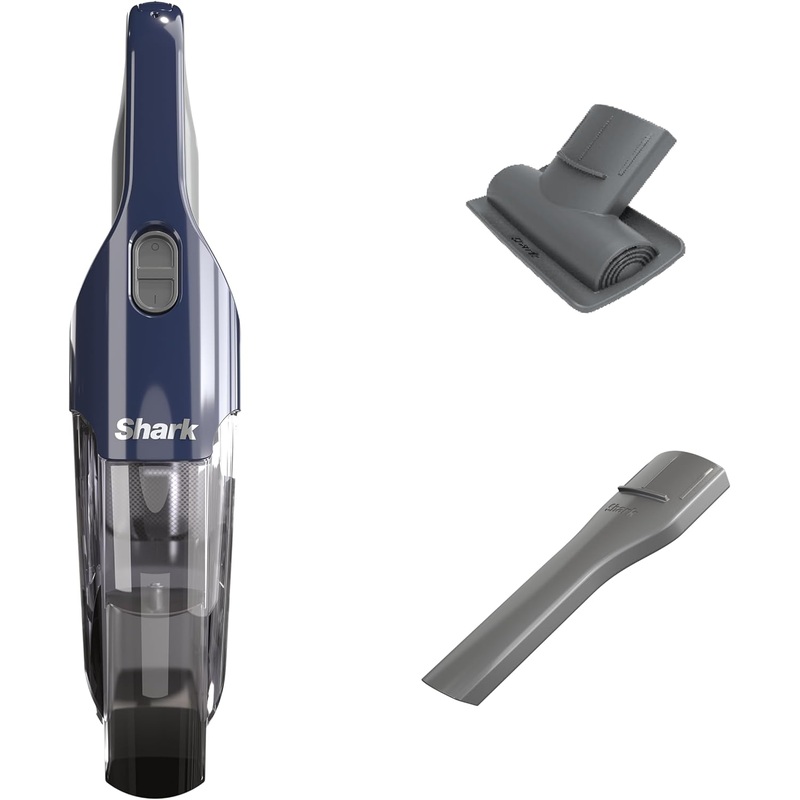 Shark Cyclone PET Handheld Vacuum with 8 Crevice Tool, HyperVelocity Suction, Navy Blue/Grey, CH701 | Bigbigmart.com