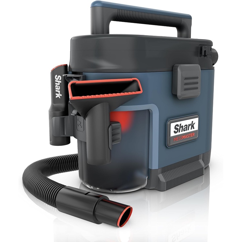 Shark VS101 MessMaster Portable Wet Dry Vacuum, 1 Gallon Capacity, Corded, Perfect for Pets & Cars, AnyBag Tech, Self-Cleaning, Ultra-Powerful Suction for Tough Wet & Dry Messes, Blue | Bigbigmart.com