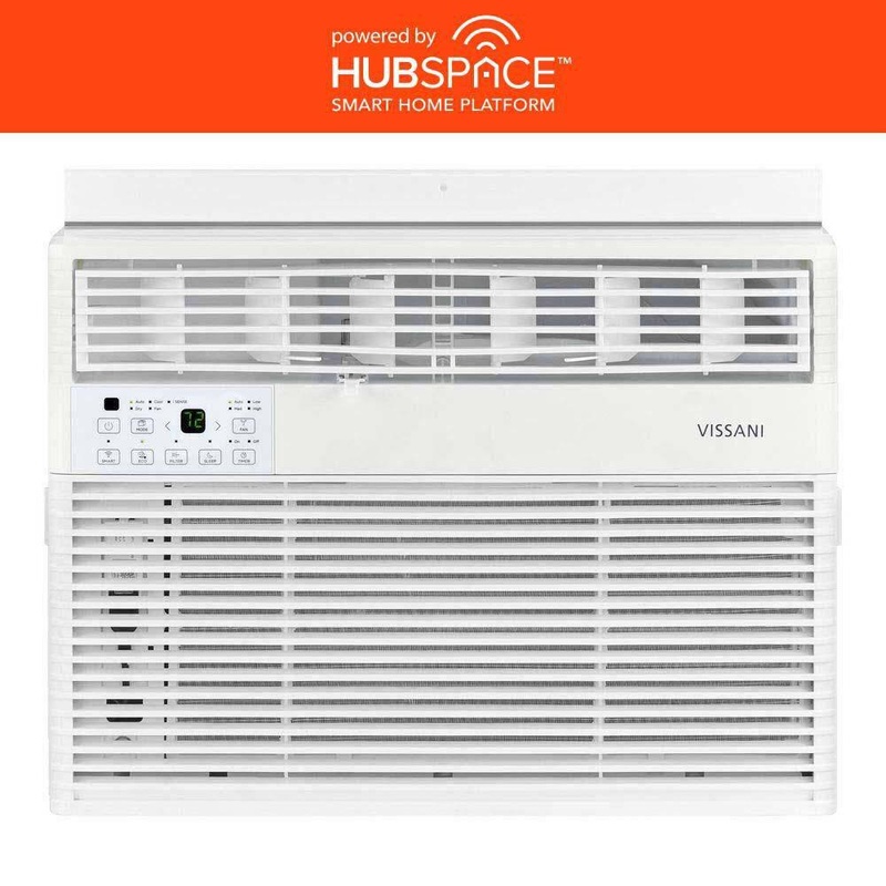 Vissani VAW10R1AWTS 10,000-BTU 115-Volt Window Air Conditioner for 450 sq. ft. Rooms in White, Powered by Hubspace | Bigbigmart.com