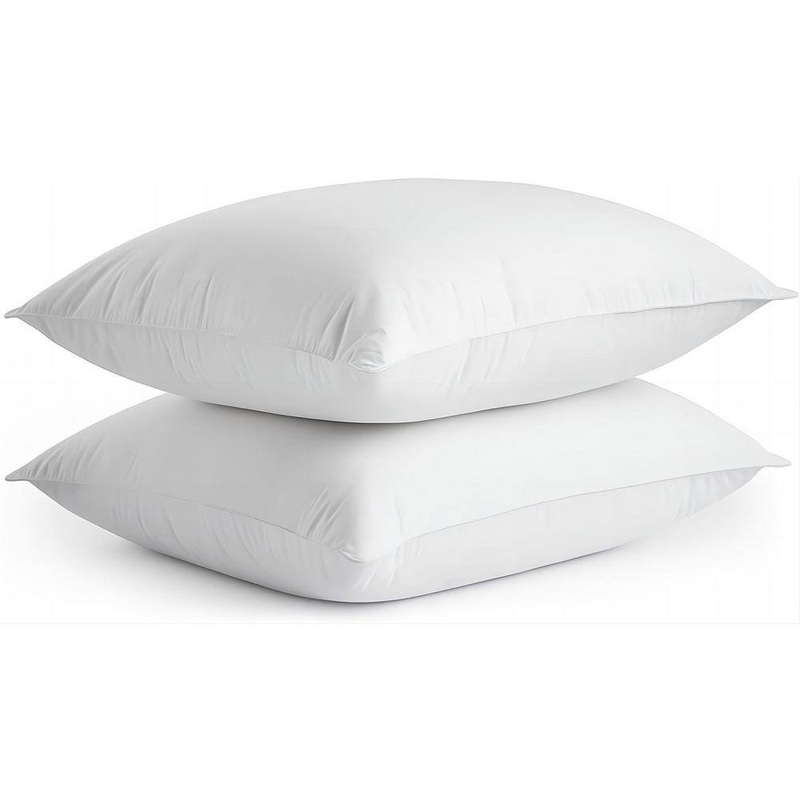 Bafode 100% Cotton Medium Firm Goose Down Feather King Pillows Set of 2, Bedding Pillow for Back, Stomach or Side Sleepers | Bigbigmart.com