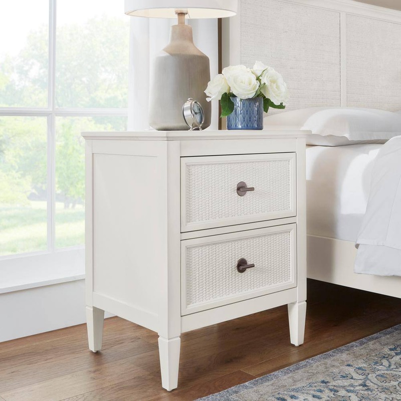 Home Decorators Collection 13.1142-442 Marsden Ivory 2-Drawers 24 in. Cane Nightstand | Bigbigmart.com