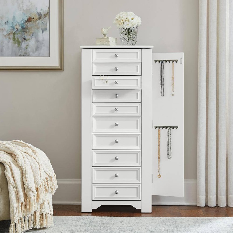 Home Decorators Collection JS-3426-A Bradstone White Jewelry Armoire | Bigbigmart.com