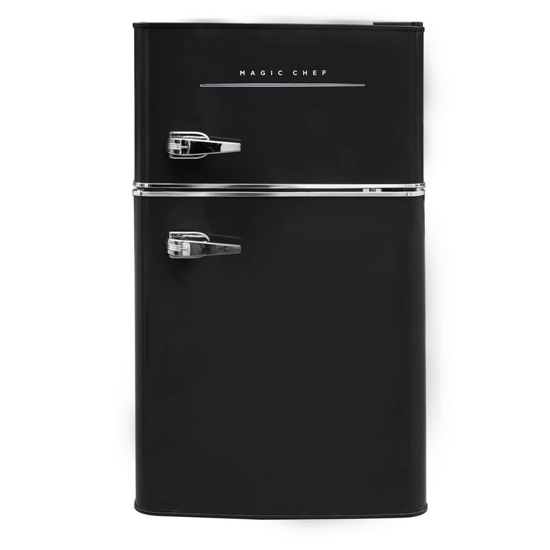 Magic Chef HMCR320BE Retro 3.2 Cu. Ft. 2 door Mini Fridge in Black | Bigbigmart.com