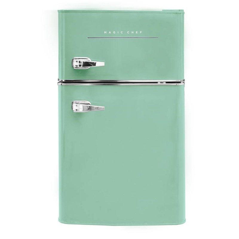 Magic Chef HMCR320ME Retro 3.2 cu. ft. 2-Door Mini Fridge in Mint Green | Bigbigmart.com
