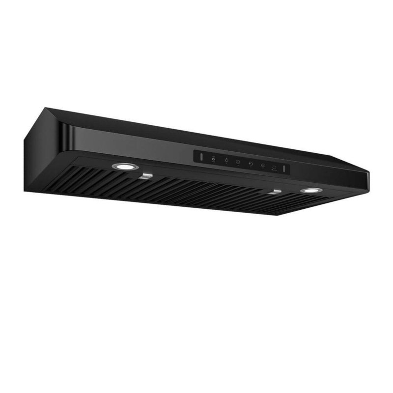 VIKIO C01-36-BSS 36 in. 900 CFM Ducted Under Cabinet Range Hood in Black Stainless Steel with 2 -Way Venting and LED | Bigbigmart.com