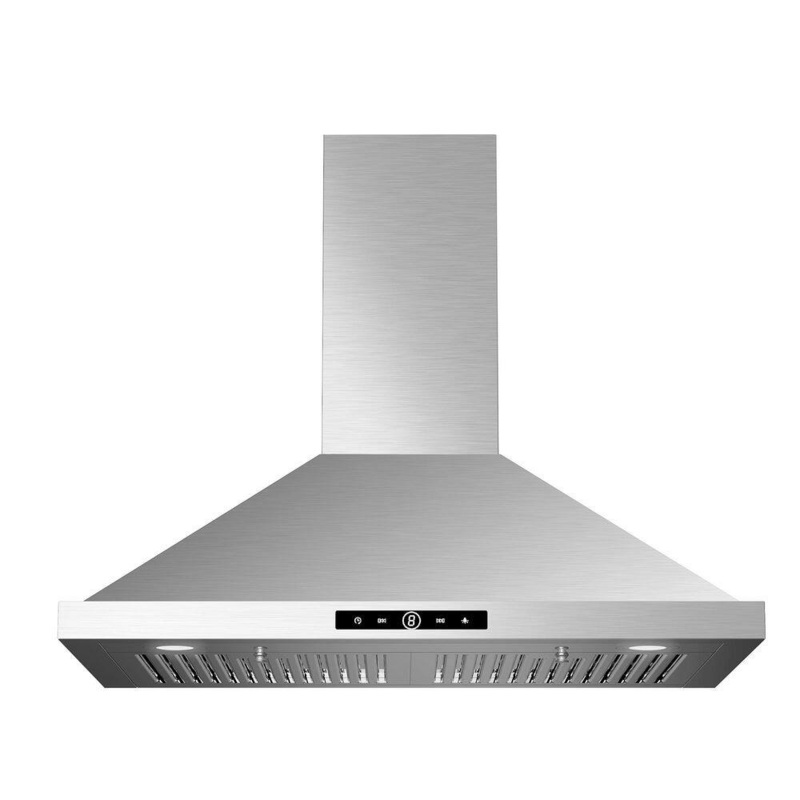 VIKIO RHWM01-36 36 in. 500 CFM Convertible Wall Mount Range Hood in Stainless Steel with LED Lighting, Dishable filter and Touch Control | Bigbigmart.com