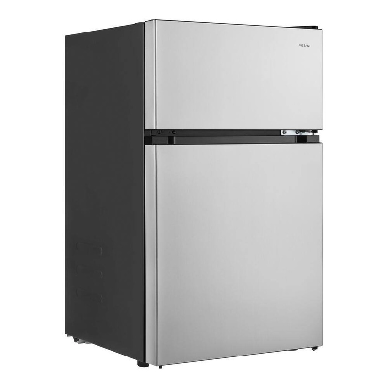 Vissani HVDR31GSE 3.1 cu. ft. 2-Door Mini Refrigerator in Stainless Steel with Freezer, ENERGY STAR | Bigbigmart.com