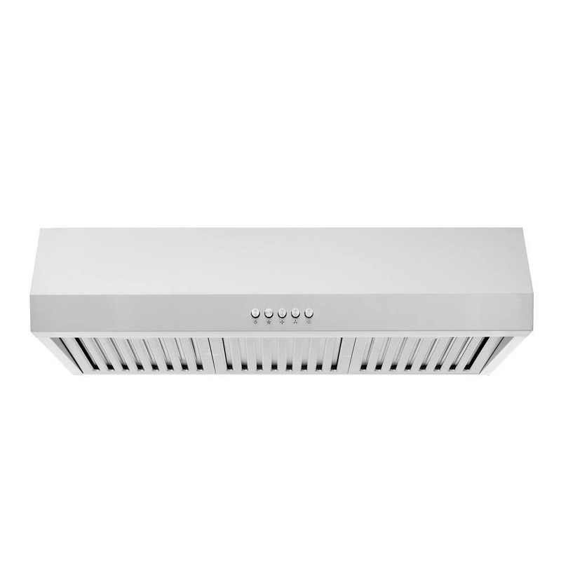 Vissani Sarela 30 in. W x 7 in. H 500CFM Convertible Under Cabinet Range Hood in Stainless Steel with LED Lights and Filter | Bigbigmart.com