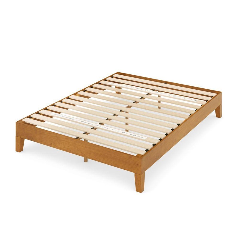 Zinus SPI-APDW-12F Brown Deluxe Wood Frame 12 in. Full Platform Bed with Easy Assembly | Bigbigmart.com