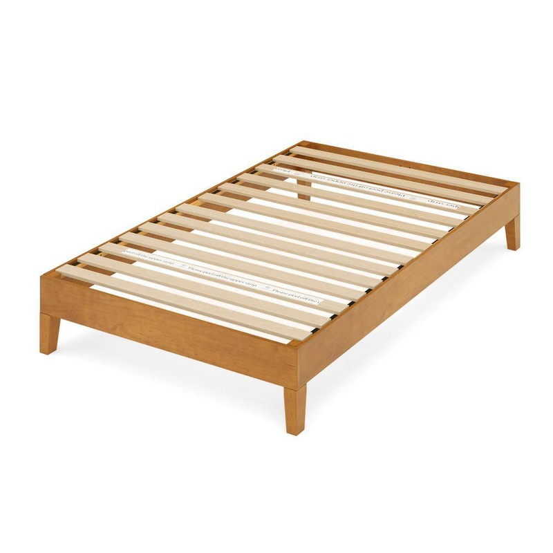 Zinus SPI-APDW-12T Brown Deluxe Wood Frame 12 in. Twin Platform Bed with Easy Assembly | Bigbigmart.com
